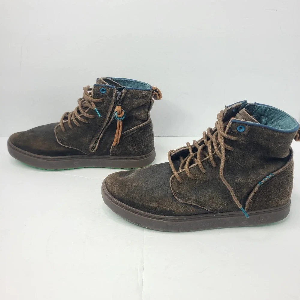 Satorisan Hida Spitfie Brown Suede Ankle Boots 44 10.5 Rustic Grunge Side Zip
